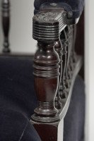 Collinson & Lock. an Anglo- Japanese Mahogany Settee with Carved & Scrolled Arms - Thumbnail 14