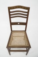 Shapland and Petter – Arts and Crafts Inlaid Oak Side Chair with Pierced Heart - Thumbnail 11