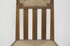George Walton Attributed, Pair of Arts & Crafts Chairs with Bold Chequer Inlays - Thumbnail 9