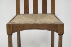 George Walton, attributed. Pair of Arts & Crafts Chairs with Bold Chequer Inlays - Thumbnail 10