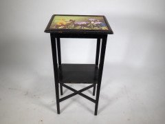 Aesthetic Movement – Ebonised Tile-Top Side Table with Floral Design (c.1880) - Thumbnail 7