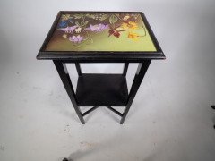 Aesthetic Movement – Ebonised Tile-Top Side Table with Floral Design (c.1880) - Thumbnail 9