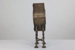 An Arts & Crafts Silver Plated Mantel Clock with Mottled Blue Ruskin Jewels - Thumbnail 3