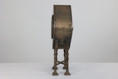 An Arts & Crafts Silver Plated Mantel Clock with Mottled Blue Ruskin Jewels - Thumbnail 7
