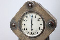 An Arts & Crafts Silver Plated Mantel Clock with Mottled Blue Ruskin Jewels - Thumbnail 16