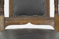 Thomas Jeckyll Style a Pair Aesthetic Movement Oak Dining Chairs with Sunflowers - Thumbnail 10