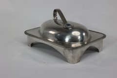 William Hutton Arts & Crafts Pewter Muffin Dish with a Ruskin Jewel to the Lid - Thumbnail 7