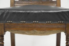 Thomas Jeckyll Style a Pair Aesthetic Movement Oak Dining Chairs with Sunflowers - Thumbnail 12