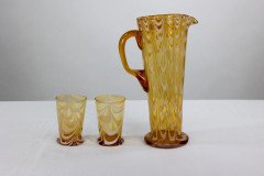 Tall Art Glass Lemonade Jug with Matching Glasses, Art Deco c.1930 - Thumbnail 2