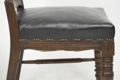 Thomas Jeckyll Style a Pair Aesthetic Movement Oak Dining Chairs with Sunflowers - Thumbnail 13
