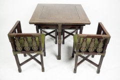 A Rare Late 19th-century Japanese Export Square Dining Table with Four Matching Corner Chairs - Thumbnail 4