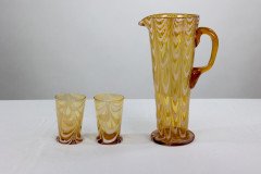 Tall Art Glass Lemonade Jug with Matching Glasses, Art Deco c.1930 - Thumbnail 3