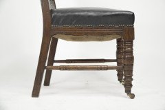 Thomas Jeckyll Style a Pair Aesthetic Movement Oak Dining Chairs with Sunflowers - Thumbnail 14