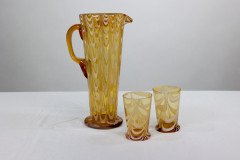 Tall Art Glass Lemonade Jug with Matching Glasses, Art Deco c.1930 - Thumbnail 4