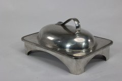 William Hutton Arts & Crafts Pewter Muffin Dish with a Ruskin Jewel to the Lid - Thumbnail 11