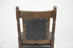 Thomas Jeckyll Style a Pair Aesthetic Movement Oak Dining Chairs with Sunflowers - Thumbnail 15