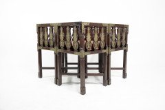A Rare Late 19th-century Japanese Export Square Dining Table with Four Matching Corner Chairs - Thumbnail 9