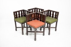 A Rare Late 19th-century Japanese Export Square Dining Table with Four Matching Corner Chairs - Thumbnail 11