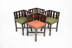 A Rare Late 19th-century Japanese Export Square Dining Table with Four Matching Corner Chairs - Thumbnail 12