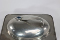 William Hutton Arts & Crafts Pewter Muffin Dish with a Ruskin Jewel to the Lid - Thumbnail 17
