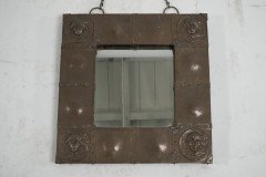 An Art Nouveau Heavy Gage Copper Wall Mirror with Art Nouveau Female Faces to Each Corner - Thumbnail 2