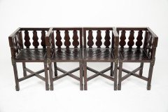 A Rare Late 19th-century Japanese Export Square Dining Table with Four Matching Corner Chairs - Thumbnail 15