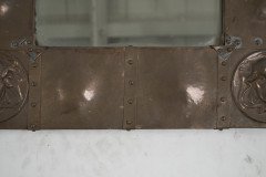 An Art Nouveau Heavy Gage Copper Wall Mirror with Art Nouveau Female Faces to Each Corner - Thumbnail 8