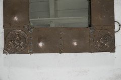 An Art Nouveau Heavy Gage Copper Wall Mirror with Art Nouveau Female Faces to Each Corner - Thumbnail 7