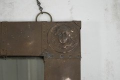 An Art Nouveau Heavy Gage Copper Wall Mirror with Art Nouveau Female Faces to Each Corner - Thumbnail 6