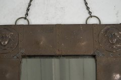 An Art Nouveau Heavy Gage Copper Wall Mirror with Art Nouveau Female Faces to Each Corner - Thumbnail 5