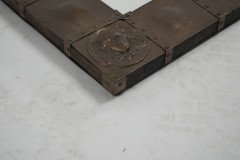 An Art Nouveau Heavy Gage Copper Wall Mirror with Art Nouveau Female Faces to Each Corner - Thumbnail 12