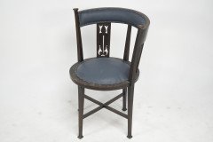 An Arts and Crafts Mahogany Tub Chair with Stylized Floral Cut Outs - Thumbnail 2