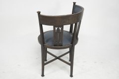 An Arts and Crafts Mahogany Tub Chair with Stylized Floral Cut Outs - Thumbnail 3