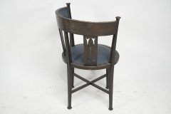 An Arts and Crafts Mahogany Tub Chair with Stylized Floral Cut Outs - Thumbnail 5