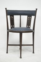 An Arts and Crafts Mahogany Tub Chair with Stylized Floral Cut Outs - Thumbnail 7