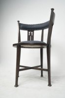 An Arts and Crafts Mahogany Tub Chair with Stylized Floral Cut Outs - Thumbnail 9