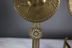 Thomas Jeckyll Attri. a Pair of Anglo- Japanese Brass Fire Dogs with Love Birds - Thumbnail 11