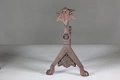 Pair of Arts and Crafts Cast Iron Fire Dogs in the Style of Dr C. Dresser - Thumbnail 9