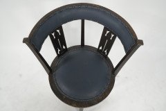 An Arts and Crafts Mahogany Tub Chair with Stylized Floral Cut Outs - Thumbnail 11