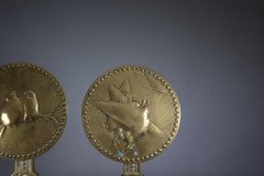 Thomas Jeckyll Attri. a Pair of Anglo- Japanese Brass Fire Dogs with Love Birds - Thumbnail 13