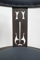 An Arts and Crafts Mahogany Tub Chair with Stylized Floral Cut Outs - Thumbnail 12