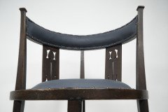 An Arts and Crafts Mahogany Tub Chair with Stylized Floral Cut Outs - Thumbnail 13