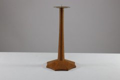 Edward Barnsley, a Pair of Arts & Crafts Oak Candlesticks with Spider Web Bases - Thumbnail 6