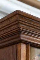 Baillie Scott Style of, Arts & Crafts Oak Armoire Wardrobe with Daffodil Inlays - Thumbnail 10