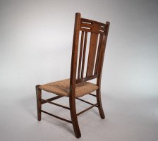 Liberty and Co, Arts & Crafts Nursing or Bedroom Chair with Inlaid Heart Details - Thumbnail 4