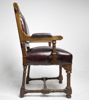 John Pollard Seddon for Seddon and Co. a Gothic Revival Oak Armchair - Thumbnail 3