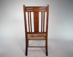 Liberty and Co, Arts & Crafts Nursing or Bedroom Chair with Inlaid Heart Details - Thumbnail 5