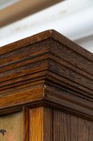 Baillie Scott Style of, Arts & Crafts Oak Armoire Wardrobe with Daffodil Inlays - Thumbnail 12