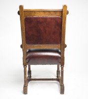 John Pollard Seddon for Seddon and Co. a Gothic Revival Oak Armchair - Thumbnail 4