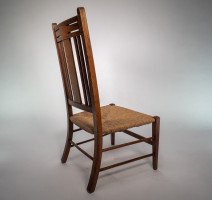 Liberty and Co, Arts & Crafts Nursing or Bedroom Chair with Inlaid Heart Details - Thumbnail 6